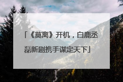 《莫离》开机，白鹿丞磊新剧携手谋定天下