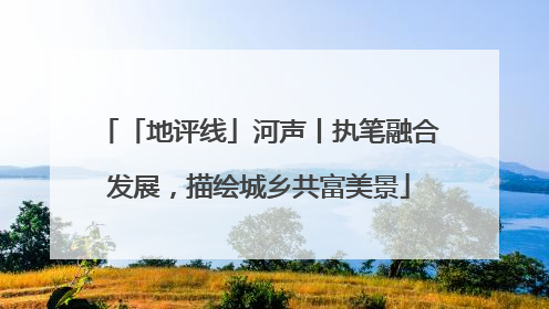 「地评线」河声丨执笔融合发展，描绘城乡共富美景