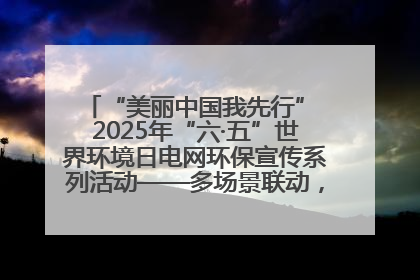 “美丽中国我先行” 2025年“六·五”世界环境日电网环保宣传系列活动——多场景联动，共筑生态发展新图景