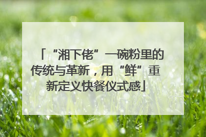 “湘下佬”一碗粉里的传统与革新，用“鲜”重新定义快餐仪式感