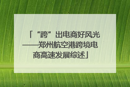 “跨”出电商好风光——郑州航空港跨境电商高速发展综述