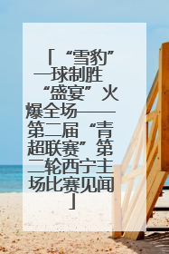 “雪豹”一球制胜 “盛宴”火爆全场——第二届“青超联赛”第二轮西宁主场比赛见闻