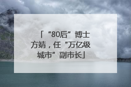 “80后”博士方靖，任“万亿级城市”副市长