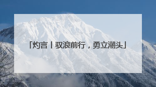 灼言丨驭浪前行，勇立潮头