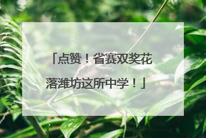 点赞！省赛双奖花落潍坊这所中学！