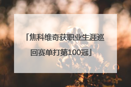 焦科维奇获职业生涯巡回赛单打第100冠