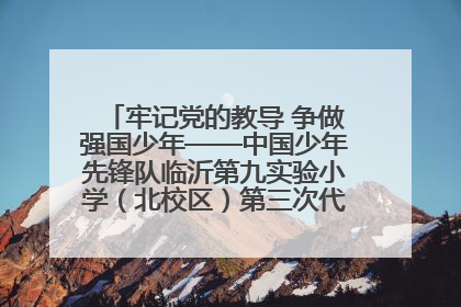 牢记党的教导 争做强国少年——中国少年先锋队临沂第九实验小学（北校区）第三次代表大会胜利召开