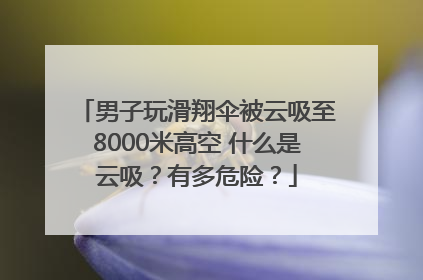 男子玩滑翔伞被云吸至8000米高空 什么是云吸？有多危险？