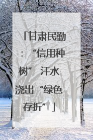 甘肃民勤：“信用种树” 汗水浇出“绿色存折”