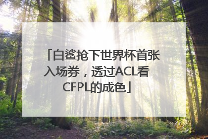 白鲨抢下世界杯首张入场券，透过ACL看CFPL的成色
