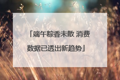 端午粽香未散 消费数据已透出新趋势