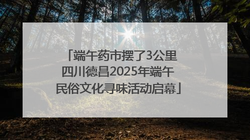 端午药市摆了3公里 四川德昌2025年端午民俗文化寻味活动启幕