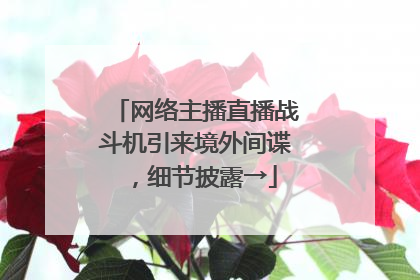 网络主播直播战斗机引来境外间谍，细节披露→