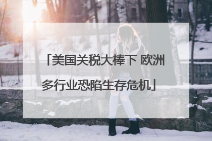 美国关税大棒下 欧洲多行业恐陷生存危机