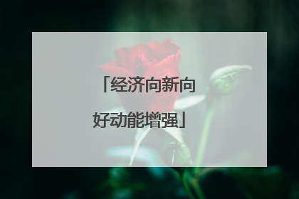 经济向新向好动能增强