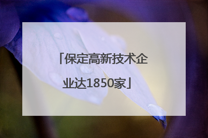 保定高新技术企业达1850家