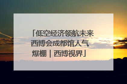 低空经济领航未来 西博会成都馆人气爆棚｜西博视界