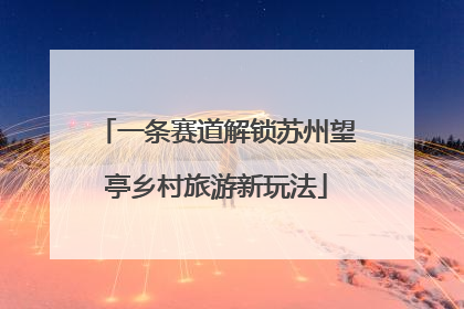 一条赛道解锁苏州望亭乡村旅游新玩法