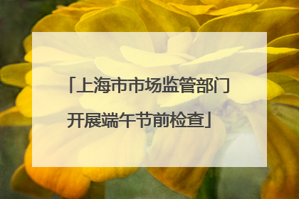 上海市市场监管部门开展端午节前检查