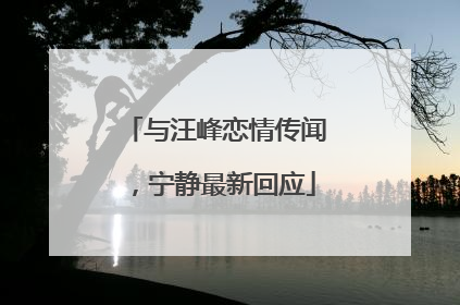 与汪峰恋情传闻，宁静最新回应