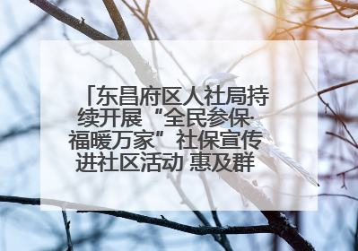 东昌府区人社局持续开展“全民参保·福暖万家”社保宣传进社区活动 惠及群众万余人