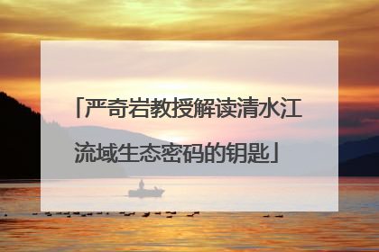 严奇岩教授解读清水江流域生态密码的钥匙