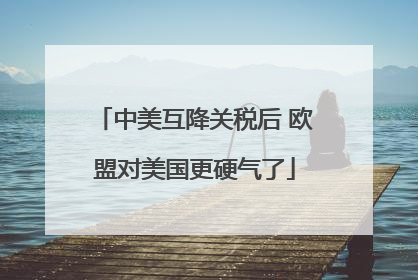 中美互降关税后 欧盟对美国更硬气了