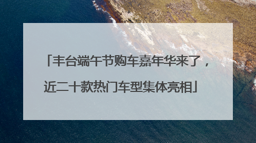 丰台端午节购车嘉年华来了，近二十款热门车型集体亮相