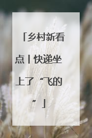 乡村新看点丨快递坐上了“飞的”