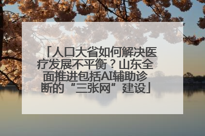 人口大省如何解决医疗发展不平衡？山东全面推进包括AI辅助诊断的“三张网”建设