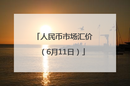 人民币市场汇价（6月11日）