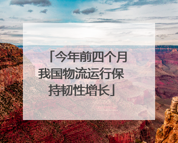 今年前四个月我国物流运行保持韧性增长