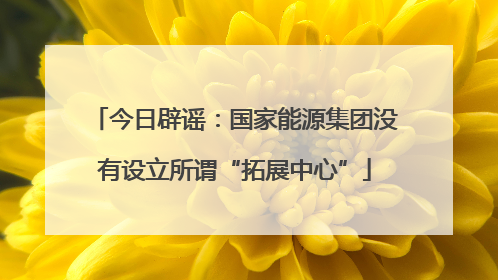 今日辟谣：国家能源集团没有设立所谓“拓展中心”