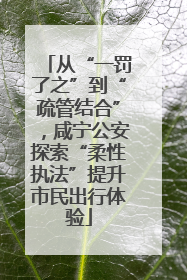 从“一罚了之”到“疏管结合”，咸宁公安探索“柔性执法”提升市民出行体验
