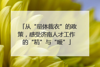 从“量体裁衣”的政策，感受济南人才工作的“精”与“暖”