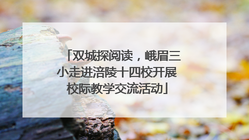 双城探阅读，峨眉三小走进涪陵十四校开展校际教学交流活动