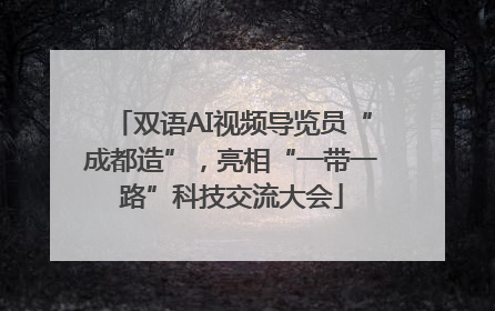 双语AI视频导览员“成都造”，亮相“一带一路”科技交流大会