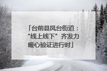 台前县凤台街道：“线上线下”齐发力 暖心验证进行时
