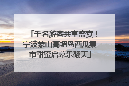 千名游客共享盛宴！宁波象山高塘岛西瓜集市甜蜜启幕乐翻天