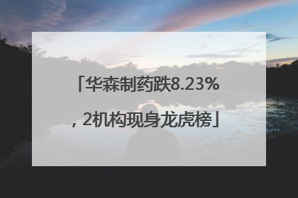 华森制药跌8.23%，2机构现身龙虎榜
