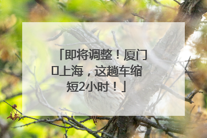 即将调整！厦门⇌上海，这趟车缩短2小时！