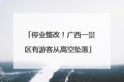 停业整改！广西一景区有游客从高空坠落