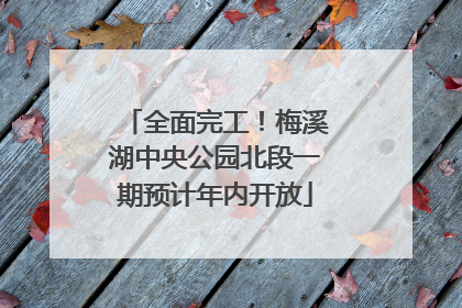 全面完工！梅溪湖中央公园北段一期预计年内开放