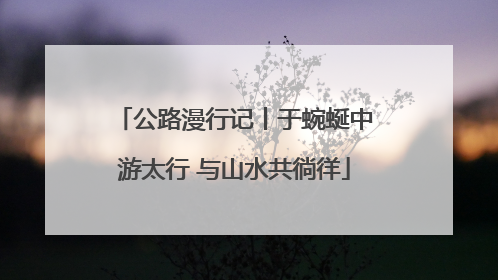 公路漫行记丨于蜿蜒中游太行 与山水共徜徉