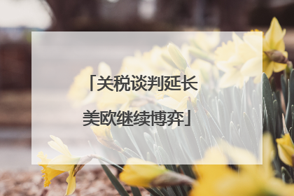 关税谈判延长 美欧继续博弈