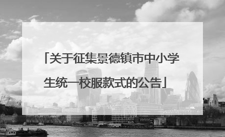 关于征集景德镇市中小学生统一校服款式的公告