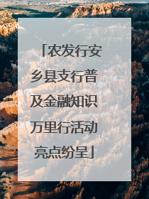 农发行安乡县支行普及金融知识万里行活动亮点纷呈
