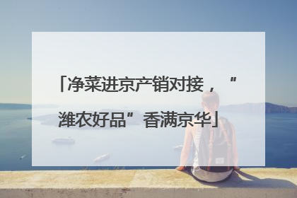 净菜进京产销对接，“潍农好品”香满京华