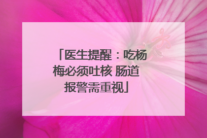 医生提醒：吃杨梅必须吐核 肠道报警需重视