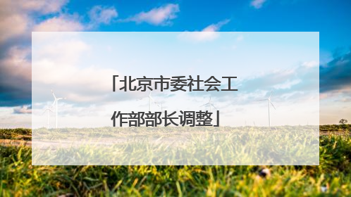北京市委社会工作部部长调整